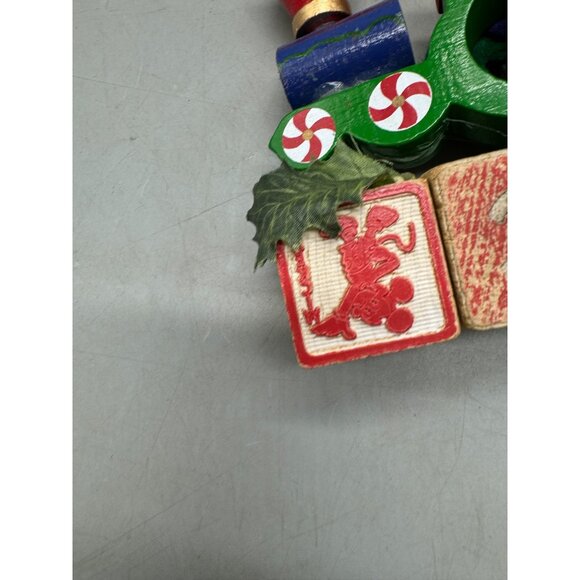 Vintage handmade Santa & Train Christmas Decor Set needs glued 7.5" blocks READ - Picture 7 of 9
